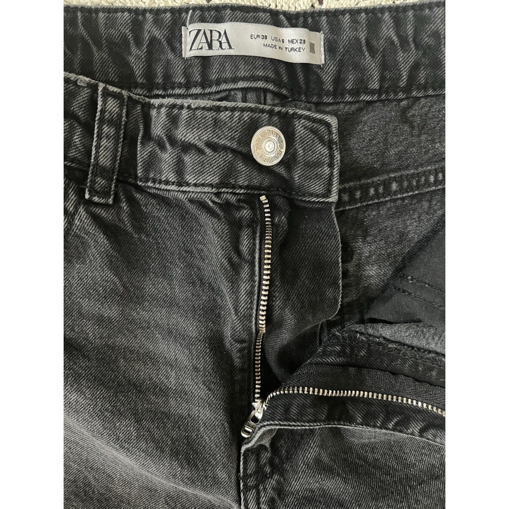 ZARA jeans Woman's Size 6 Black Pants Minimalist 100% Cotton Good Quality - Picture 6 of 9